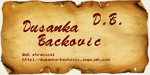 Dušanka Backović vizit kartica